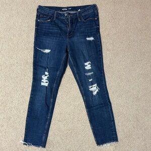 Old Navy Dark Blue Distressed Skinny Jeans
